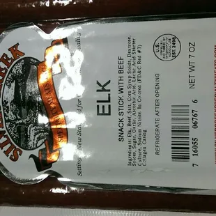 Elk snack sticks, I'm down.