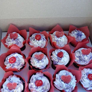 Ube cupcakes with coconut buttercream