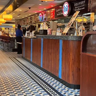 The diner counter area
