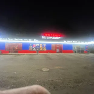 empty parking lot at night