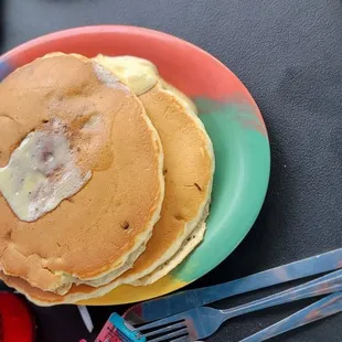 Banana chocolate chip pancakes.