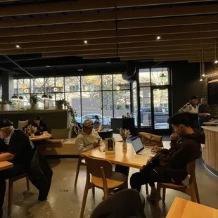 Jammed with folks on laptops during the day.