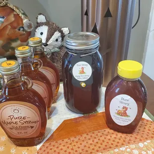 We offer local honey &amp;  Fresh maple syrup from Michigan