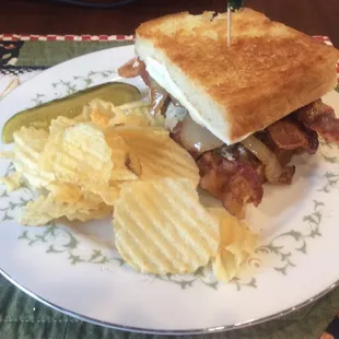 The NEW Silver Fox Burger!  Fresh ground beef, bacon, grilled onions and cheese on grilled Texas Toast! Choose one of our homemade sauces!