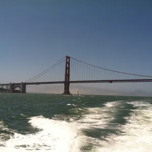 Leaving the famous Golden Gate Bridge after a beautiful day on the water