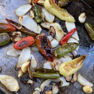 Grilling peppers from my home garden for a tasty salsa