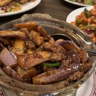 Eggplant hot pot