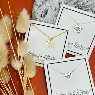 We adore Twigs &amp; Twine's new "Bee Mine" Necklaces, made in Indiana of Sterling Silver and 14k Goldfill.  Find them in-stores or online!