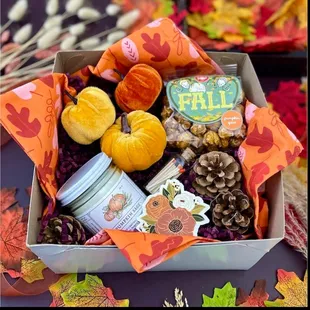 Our Fun Fall Box is ready to help you share those fall vibes with friends and family. Order online for shipping or local delivery!
