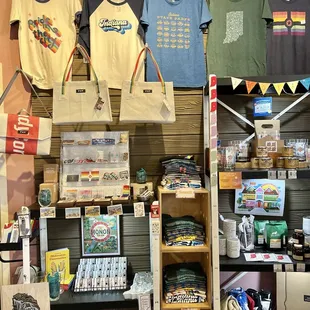 T-shirts and stickers and posters