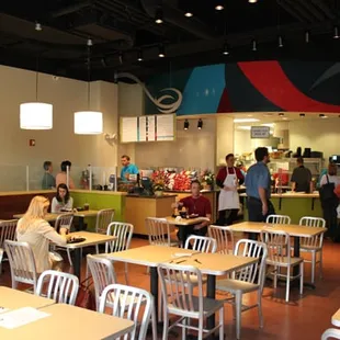 a restaurant with tables and chairs