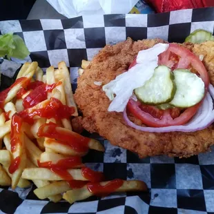 Tenderloin Sandwich and Fries