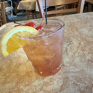 Bourbon Old Fashioned Press. And only $4!  Tasty and worth every penny!