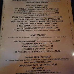 Menu as of 4/21/2021