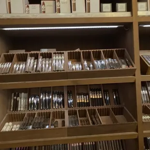 shelves of cigars