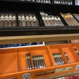 shelves of cigars