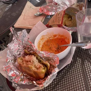 Turkey Pesto Sandwich with Tomato Soup