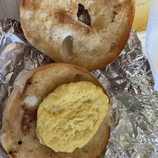 1 of the egg and cheese sandwiches- sans the cheese