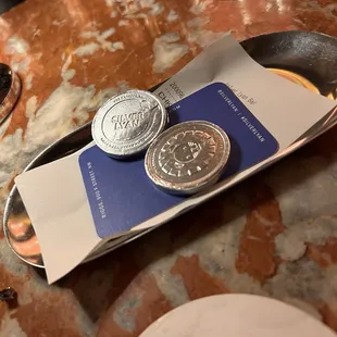 Chocolate coins with the check to round out the bank theme.