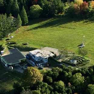 Birds eye view of the winery