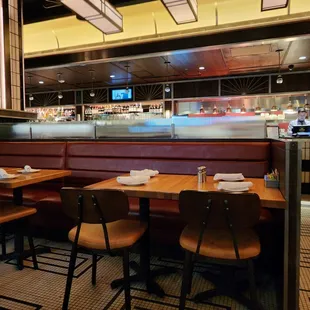 interior, sushi and sashimi