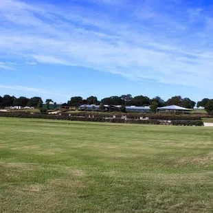View from Derby Field of area and barn