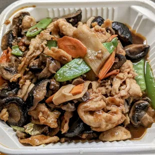 Chicken with two mushrooms