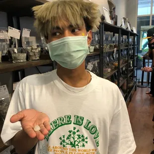 my bestie n his crystal of choice