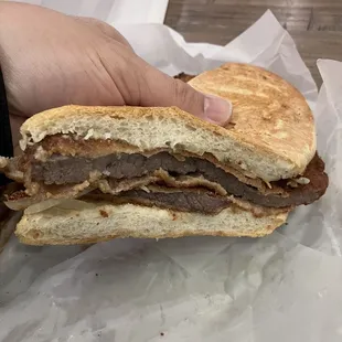 Bistec Empanizado (Breaded Palomilla Steak) sandwich!