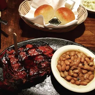 10 oz top sirloin and cowboy beans.