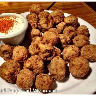 Breaded deep fried mushrooms