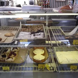 Humongous brownies and more in the pastries display.