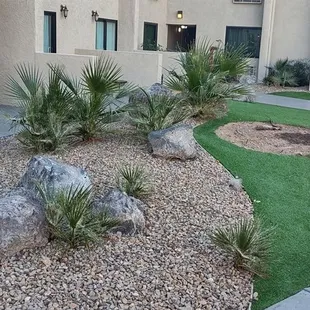 patio and landscaping