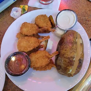 Fried shrimp dinner