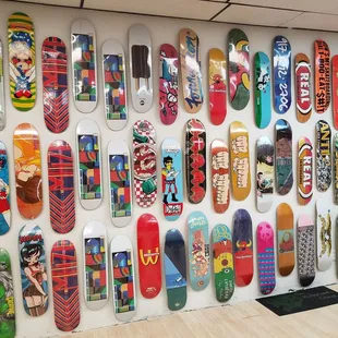 Full wall of boards