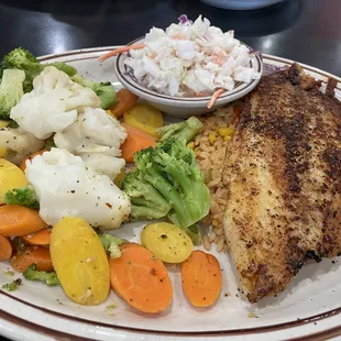 Blackened Catfish w 2 Sides.