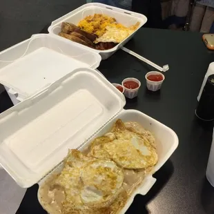 Biscuits n gravy plus eggs- breakfast special with potatoes