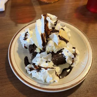 a bowl of ice cream and chocolate