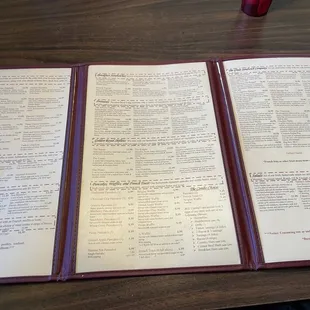 The menu is huge, as always