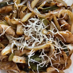 Tasty Mongolian chicken! Lots of onions!