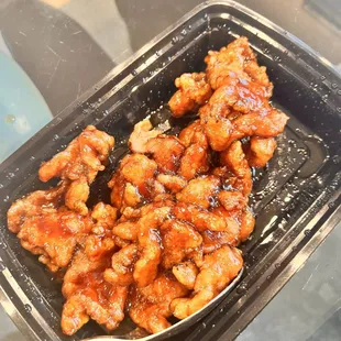 Soggy orange peel beef. Last time was too fried but at least crispy. Not good.