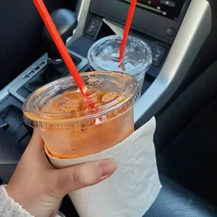 Thai iced tea and lemonade...for service!