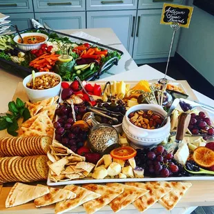 Beautiful Artesian Cheese Board, along with our Crudités Basket