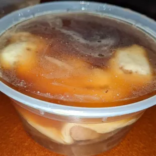 French onion soup carryout