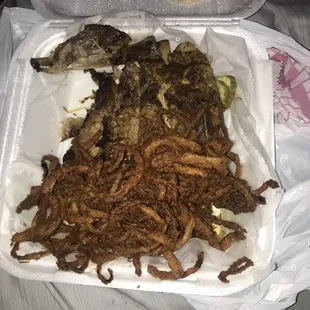 2 meat player, with fried onion