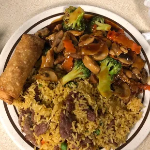 Three freshes with beef fried rice