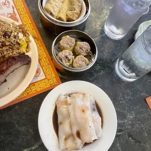 Steam Bean Curd Skin Roll, Mushroom Shu Mai, Rice Roll W/ Shrimp