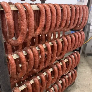 a rack of sausages