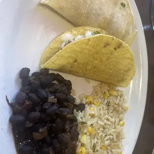 Spoiled rice, meat on the verge of being spoiled