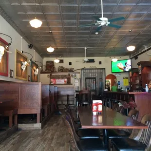 Lots of booth seating and fun decor